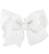 Little Wonders Bow Hair Clip - White w. Lace