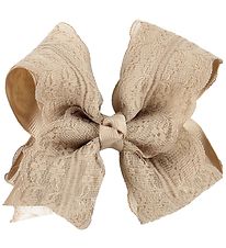 Little Wonders Hair Clip Bow - 9 cm - Dark Powder w. Lace