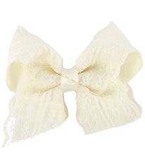 Little Wonders Hair Clip Bow - 9 cm - Ivory w. Lace