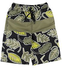 Stella McCartney Kids Swim Trunks - Army Green w. Leaves