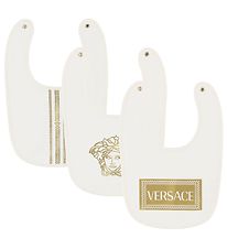 Young Versace Bib - 3-Pack - White w. Gold