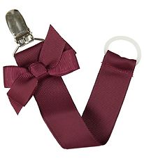 By Stær Pacifier Clip - Bordeaux w. Bow
