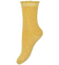 Melton Socken - Gelb m. Glitzer