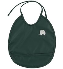 CeLaVi Bib w. Food Catcher - PU - Dark Green