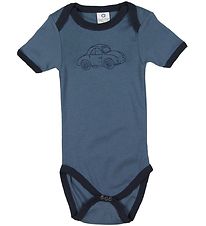 Smallstuff Romper s/s - Mat Blauw m. Auto