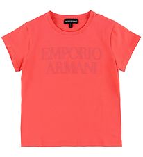 Emporio Armani T-Shirt - Koralle m. Pailletten
