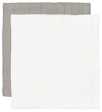 CAMA Copenhagen Hydrofiele Doek - 2-pack - 65x40 - Wit/Grijs