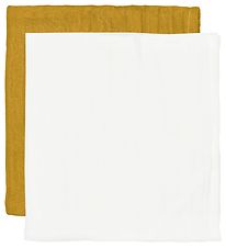 CAMA Copenhagen Hydrofiele Doek - 2-pack - 65x40 - Wit/Okergeel