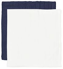 Cama Copenhagen Muslinfiltar - 2-pack - 65x40 - Vit/Marinbl