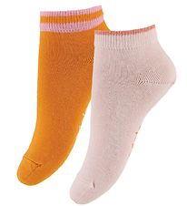 Molo Ankle Socks - Noja - 2-Pack - Pink/Orange w. Glitter