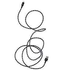 Design Letters Charging Cable - iPhone - 1.85 m - Black/Blue Str