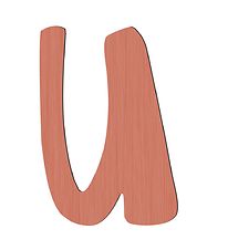 Sebra Wooden Letter - U - Watermelon Pink