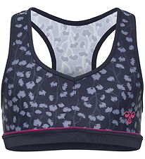 Hummel Bikini Top - HMLCatalina - UV50+ - Navy m. Bloemen