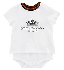 Dolce & Gabbana Samfella M. Stuttermabolur k/æ - Hvítur M. Lógó