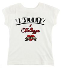 Dolce & Gabbana Stuttermabolur - Hvítur M. Texti