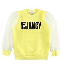 Fendi Kids Sweat-shirt - Jaune av. Texte/Tyl