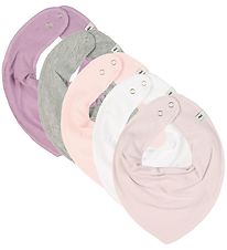 Pippi Baby Teething Bib - Pointy - 5-Pack - Rose/Purple/White/Gr