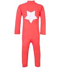Petit Crabe Coverall Swimsuit - Lou - UV50+ - Dark Coral w. Star