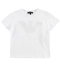 Emporio Armani Stuttermabolur - Hvítur M. Lógó