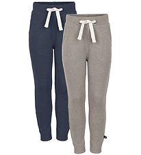 Minymo Sweatpants - 2-Pack - Light Brown Melange/Blue Melange