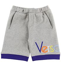 Young Versace Shorts - Sweat - Grey Melange w. Text