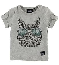 Petit Town Sofie Schnoor T-shirt - Julius - Grey Melange w. Owl