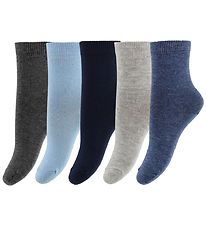 Minymo Chaussettes - 5 Pack - Marine/Bleu/Gris Chin