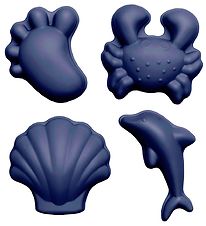 Scrunch Sand Molds - 4 pcs - Silicone - 6,5-10,5 cm - Blue