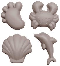 Scrunch Sand Molds - 4 pcs - Silicone - 6,5-10,5 cm - Grey