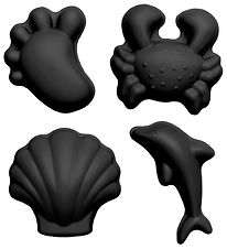 Scrunch Sand Molds - 4 pcs - Silicone - 6,5-10,5 cm - Black