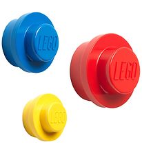 LEGO Storage Garderobenhaken Set - 3 st. - 10/8/5 cm - Gelb/Bla