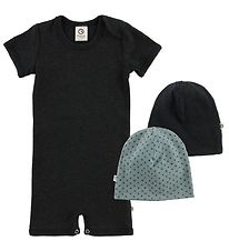 Msli Summer Romper/Beanie - Dark Grey Melange