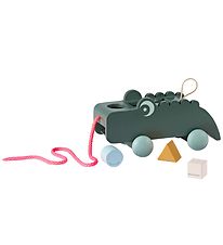 Done By Deer Shape Sorter/Pull Along Toy - Croco - Green