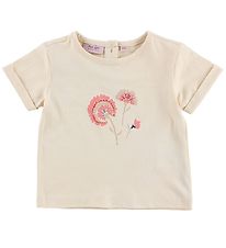 Noa Noa miniature T-Shirt - Crme av. Fleurs