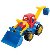 Dantoy Tracteur av. Pelleteuse - 27 cm - Rouge/Bleu