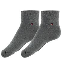 Tommy Hilfiger Sokkar - 2 Pakki - Fjórðungur - Grátóna