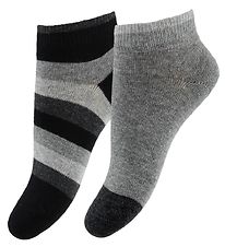 Tommy Hilfiger Ankle Socks - 2-Pack - Stripe - Grey Melange/Blac