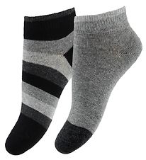 Tommy Hilfiger Ökkla sokkar - 2 Pakki - Stripe - Grátóna/Svart