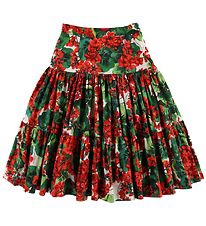 Dolce & Gabbana Rok - Portofino - Rood/Groen m. Bloemen