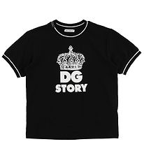 Dolce & Gabbana T-Shirt - ADN - Noir av. Blanc/Imprim