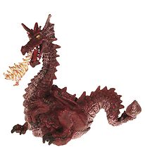 Papo Bordeaux Drache m. Feuer - H: 11 cm