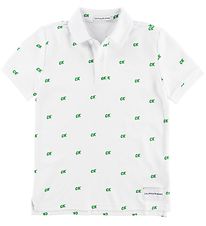 Calvin Klein Polo - Wit m. Groen/CK