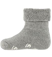 Fuzzies Babysocken m. Anti-Rutsch - Hellgrau