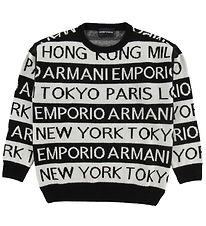 Emporio Armani Tröja - Ull - Svart/Vitrandig