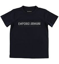 Emporio Armani Stuttermabolur - Dökkblátt M. Velúr/Glimmer