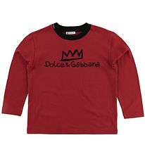 Dolce & Gabbana Blouse - DNA - Donker Rood m. Kroon Print