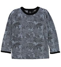 Petit Town Sofie Schnoor Blouse - Wool/Cotton - Blue w. Leaves