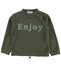 Hound Sweatshirt - Army m. Glitzerstein/Print