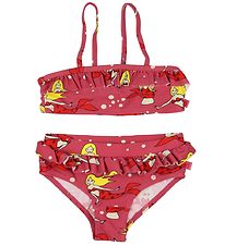 Småfolk Bikini - UV50+ - Dark Rose w. Ruffles/Mermaide