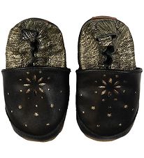 Melton Soft Sole Leather Shoes - Black/Metallic